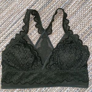 Aerie S/P Bralette Green Lace
